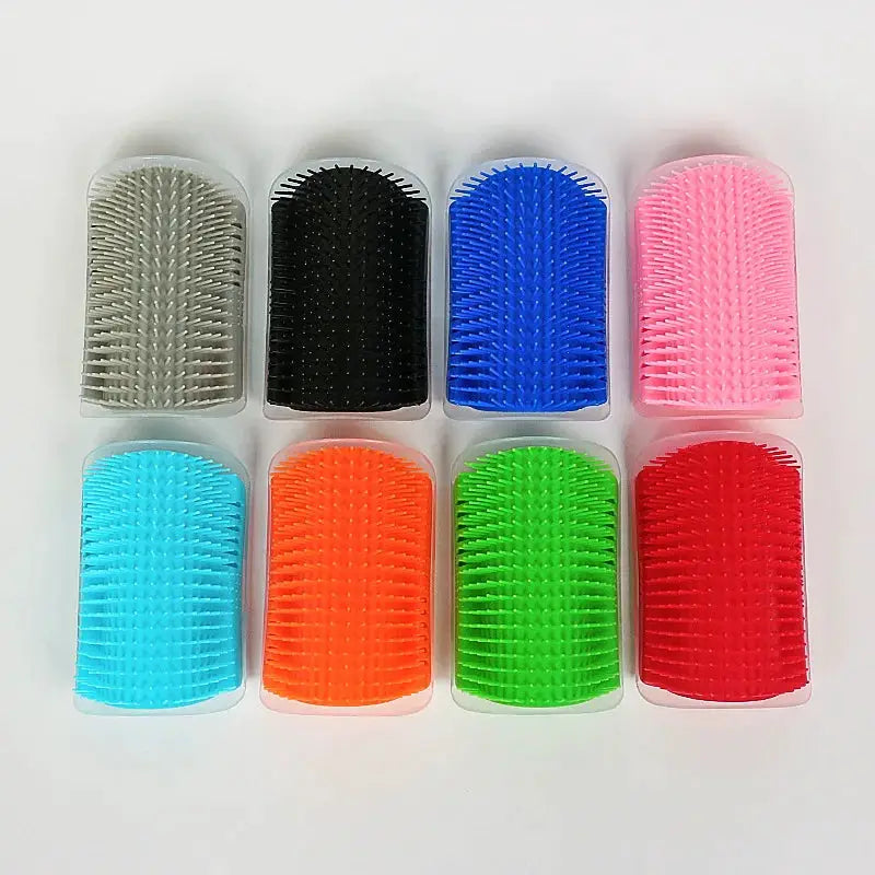 Cat massage tool 8-pack silicone brush set in assorted colors by Simples Market