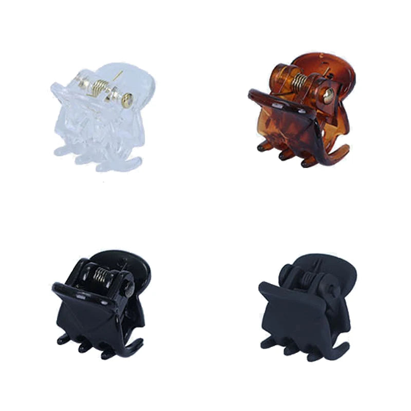 NovaHair Small Hair Claw Clips 1.5cm Assorted Black Brown Transparent Mini Claws For Kids And Women Secure Hold