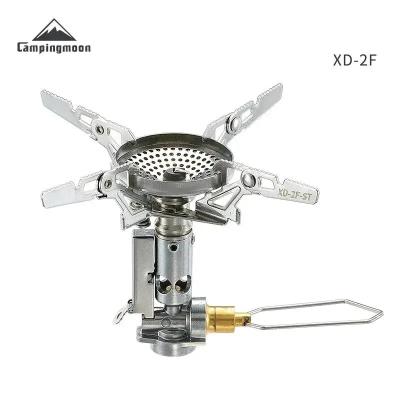 CampingMoon XD-2F outdoor portable gas stove, windproof, stainless-steel field cooker.
