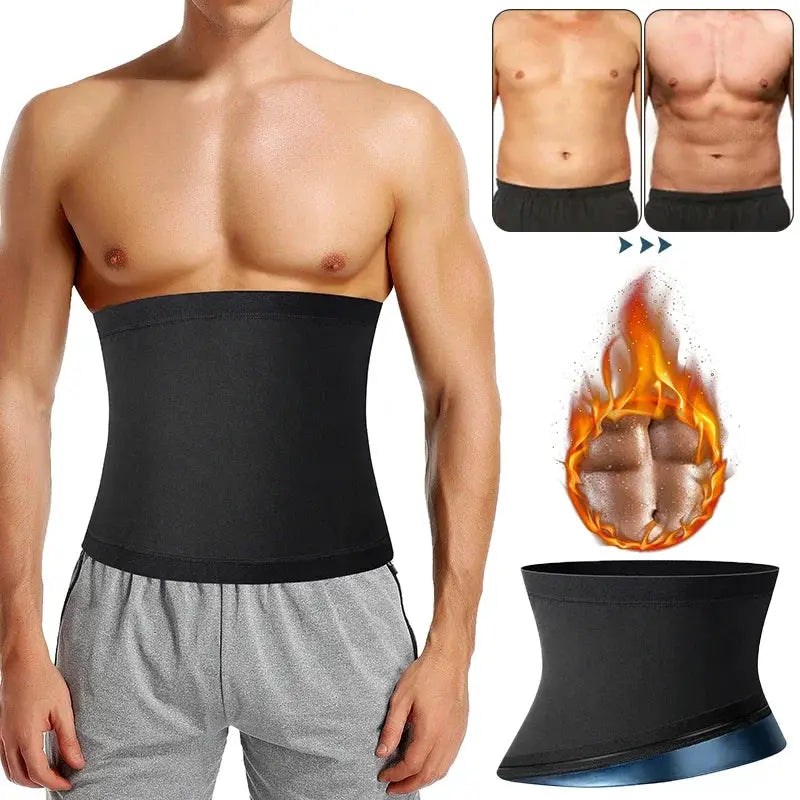 Mens Simples Market black abdomen reducer sauna waist trainer belt for belly slimming