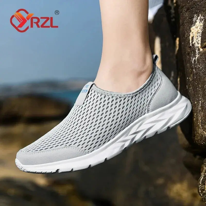 YRZL Mens Breathable Mesh Sneakers Casual Shoes Tennis Outdoor Non Slip Outsole Lightweight Walking Loafers