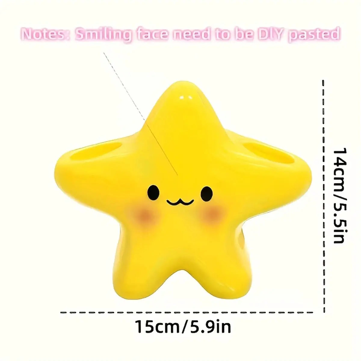Star Shaped Toothbrush Holder With Cute Face Design For Space Saving