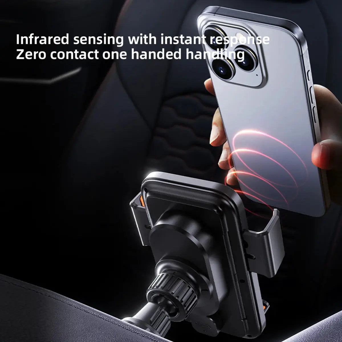 Car Phone Charger Holder 15W Wireless and Wired Charger Auto Sensing One Touch Release Rotation Qi FCC RoHS Certified