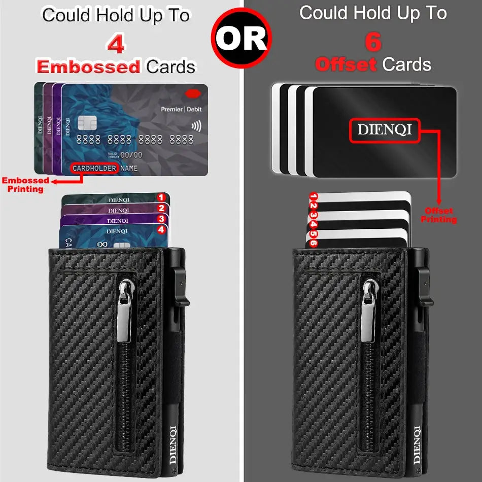 LuxBrand RFID Credit Card Holder For Men Slim Aluminum Alloy Wallet With RFID Protection And Coin Pocket