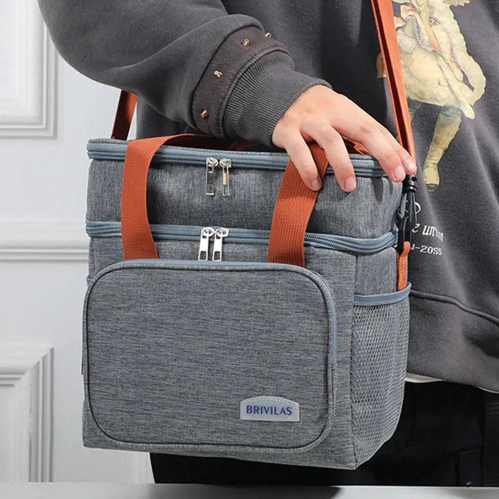 SmartCarry Fashion Crossbody Insulated Lunch Bag Large Capacity Keeps Food Fresh All Day Waterproof Oxford Cloth