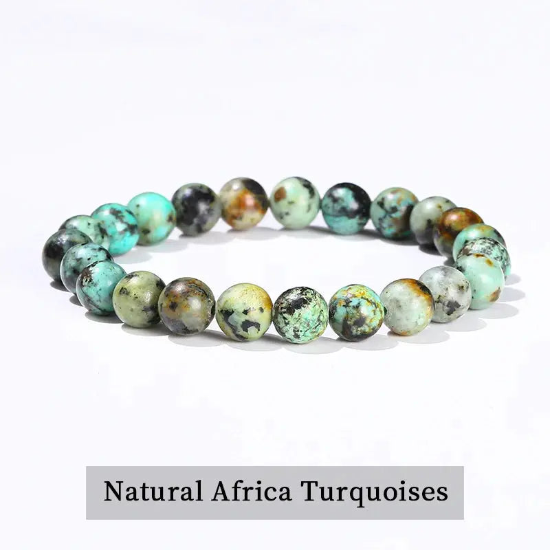 JD Natural Stone Beads Bracelet Amethyst Tiger Eye Crystal Quartz Agate Unisex Bangle Reiki Healing Jewelry Gift