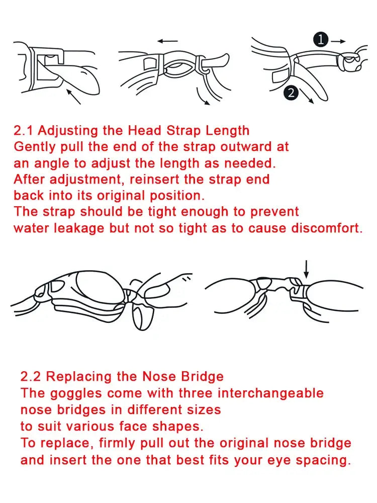 JSJM Anti Fog Swimming Goggles For Adults HD Wide Angle Lens Waterproof Adjustable Silicone Strap For Men And Women