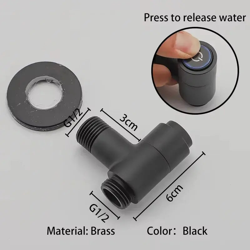 Simples Market ULA single cold water valve for bidet faucet, black brass angle valve with G1/2 threads