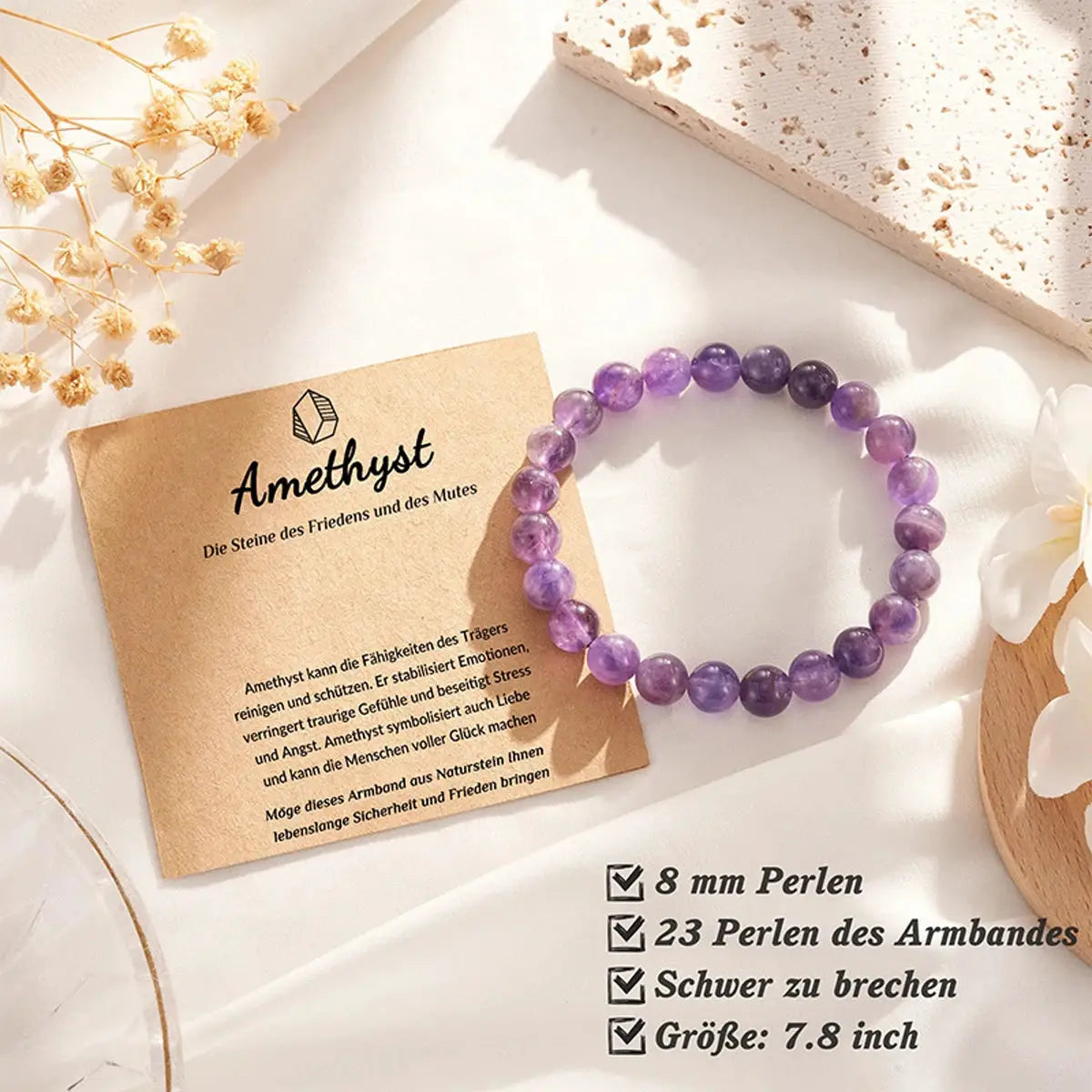 Natural Dream Lace Amethyst Beaded Bracelet For Women With Purple Quartz Energy Reiki Healing