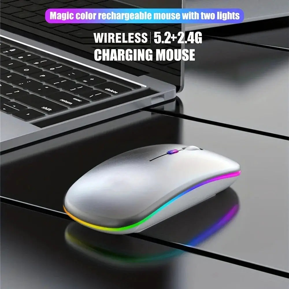 NovaPulse Wireless Gaming Mouse With 2.4GHz Bluetooth Rechargeable Quiet Ergonomic Backlit 1600 DPI For PC And Laptop