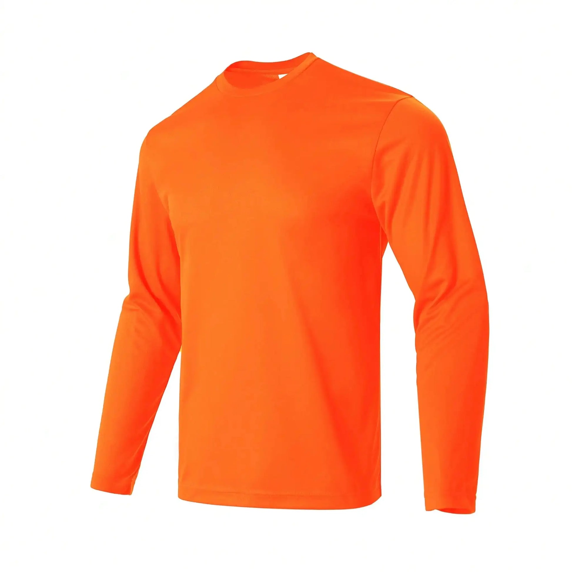 Simples Market men's orange performance long-sleeve athletic T-shirt for running and workouts