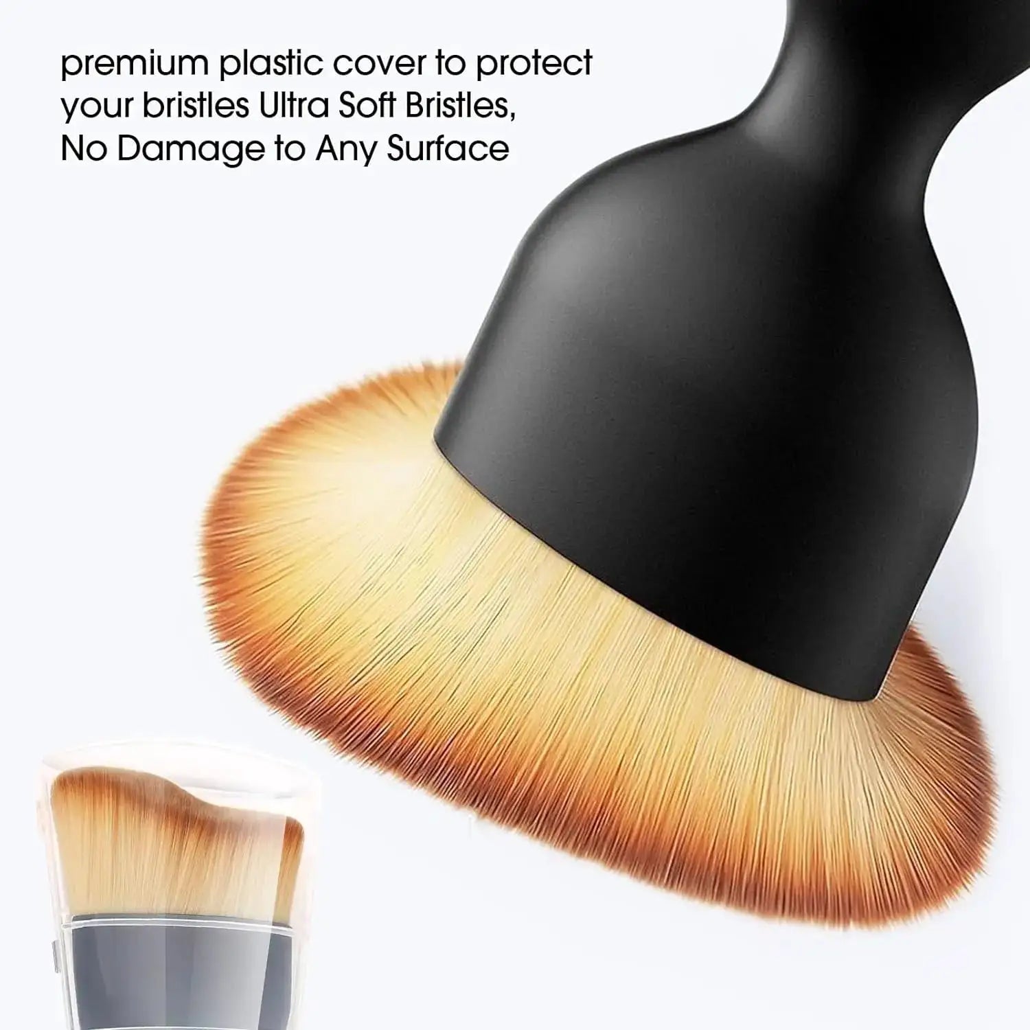 Simples Market car interior cleaning brush set with 2 thick soft fur brushes and cover