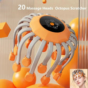 Simples Market orange octopus-style scalp massager with 20 flexible gray arms and orange tips