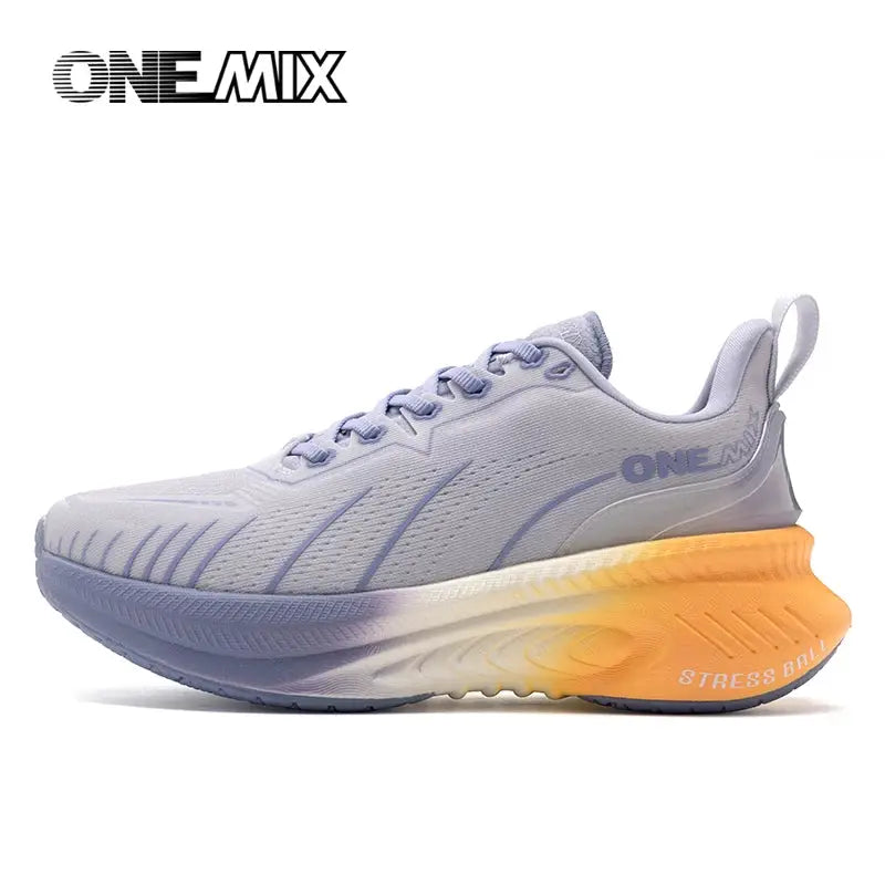 ONEMIX Cushioning Running Shoes For Men And Women Heavy Runners Lace Up Non Slip Outdoor Athletic Sneakers