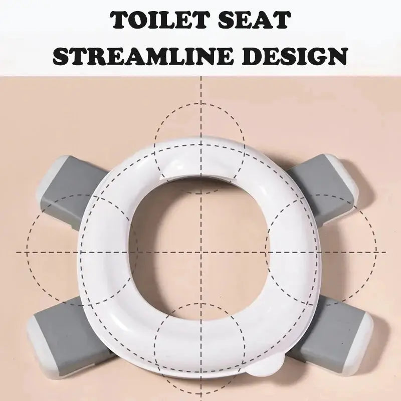 3 In 1 Travel Toilet Seat Foldable Blue Baby Potty Portable Silicone Potty Training Seat With Bags