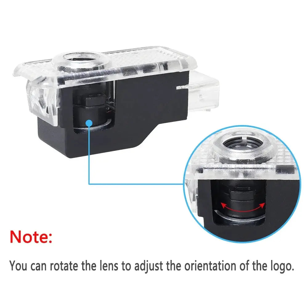 LED car door interior welcome light for Audi models by Simples Market with adjustable logo orientation