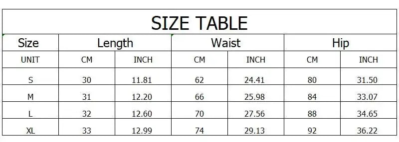 MEXZT Y2K Sweet Ruffles Mini Skirt size chart by Simples Market showing S–XL waist, length, and hip measurements (cm/in).