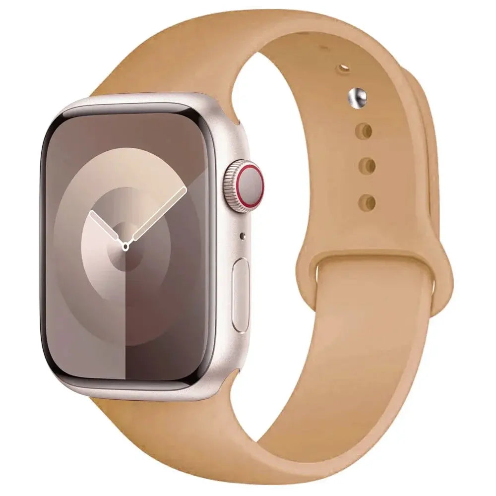 Apple Watch silicone band by Simples Market in tan beige for 38–49mm models