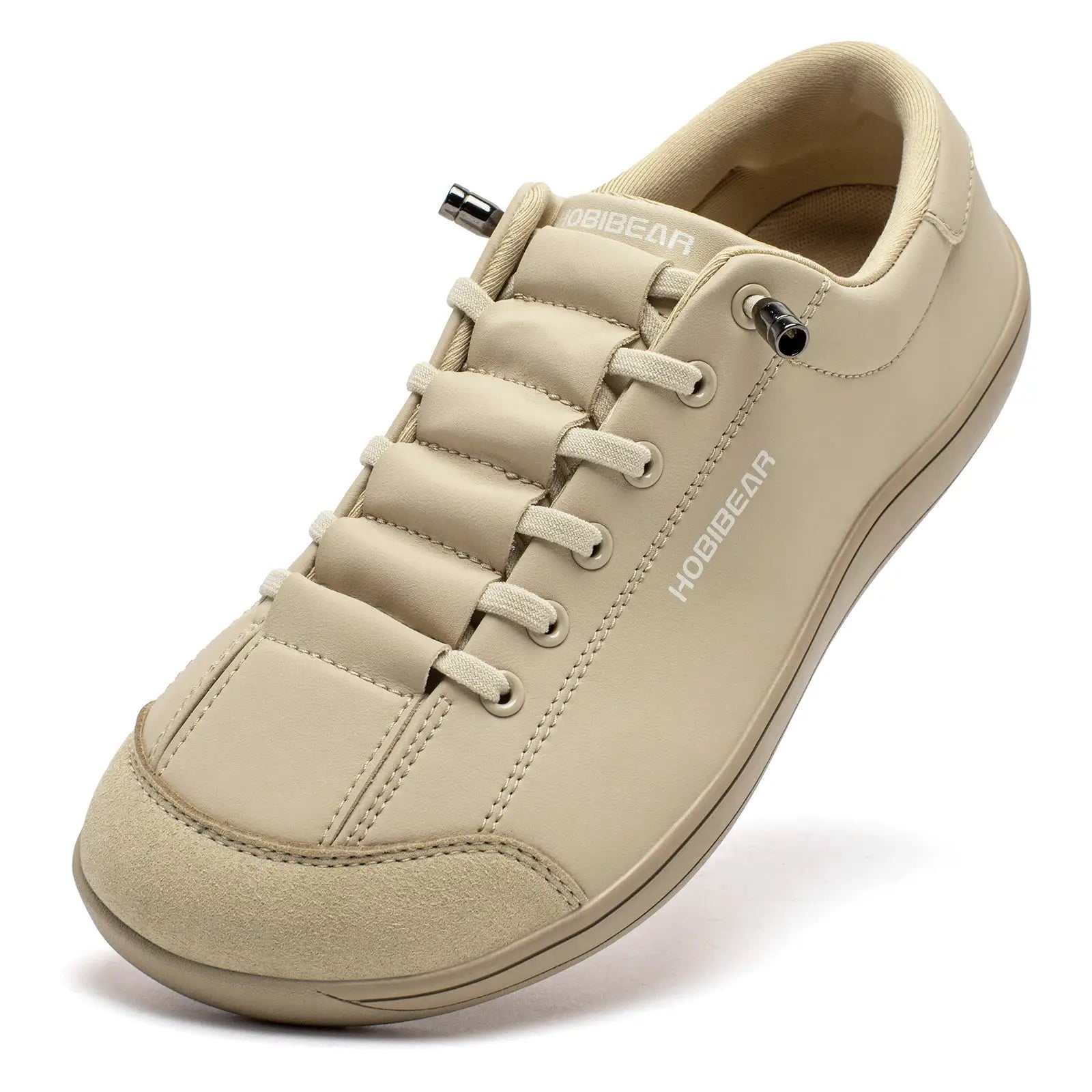 HOBIBEAR unisex barefoot Wide Toe Shoes Adjustable Slip On Minimalist Sneakers Artificial Leather For Natural Walking