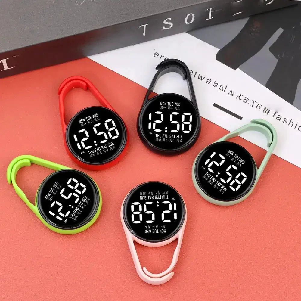 LumaTech LED Electronic Hanging Pocket Watch With Night Light And Clear Digital Time Display