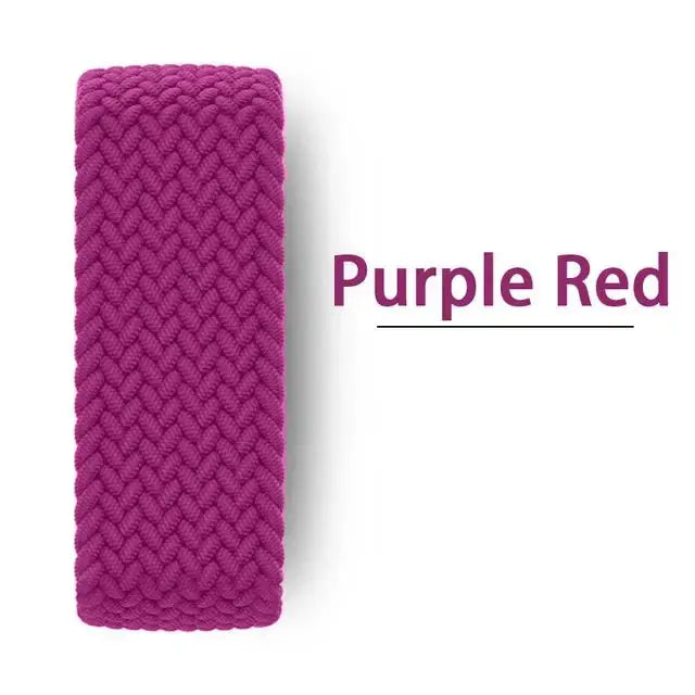 Purple braided Apple Watch band for 40–49mm sizes; Simples Market braided Solo Loop strap