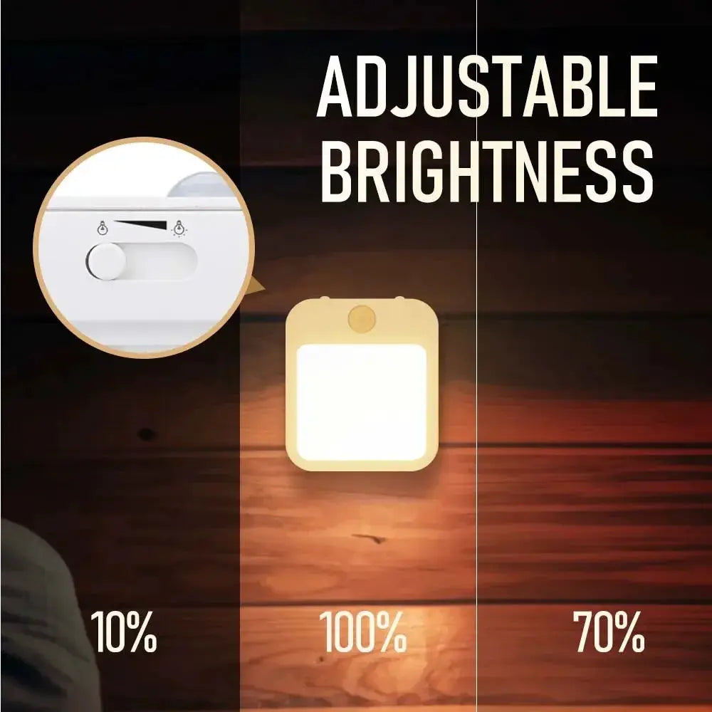 Night light Simples Market with motion sensor, warm white LED, EU/US plug for bedside table
