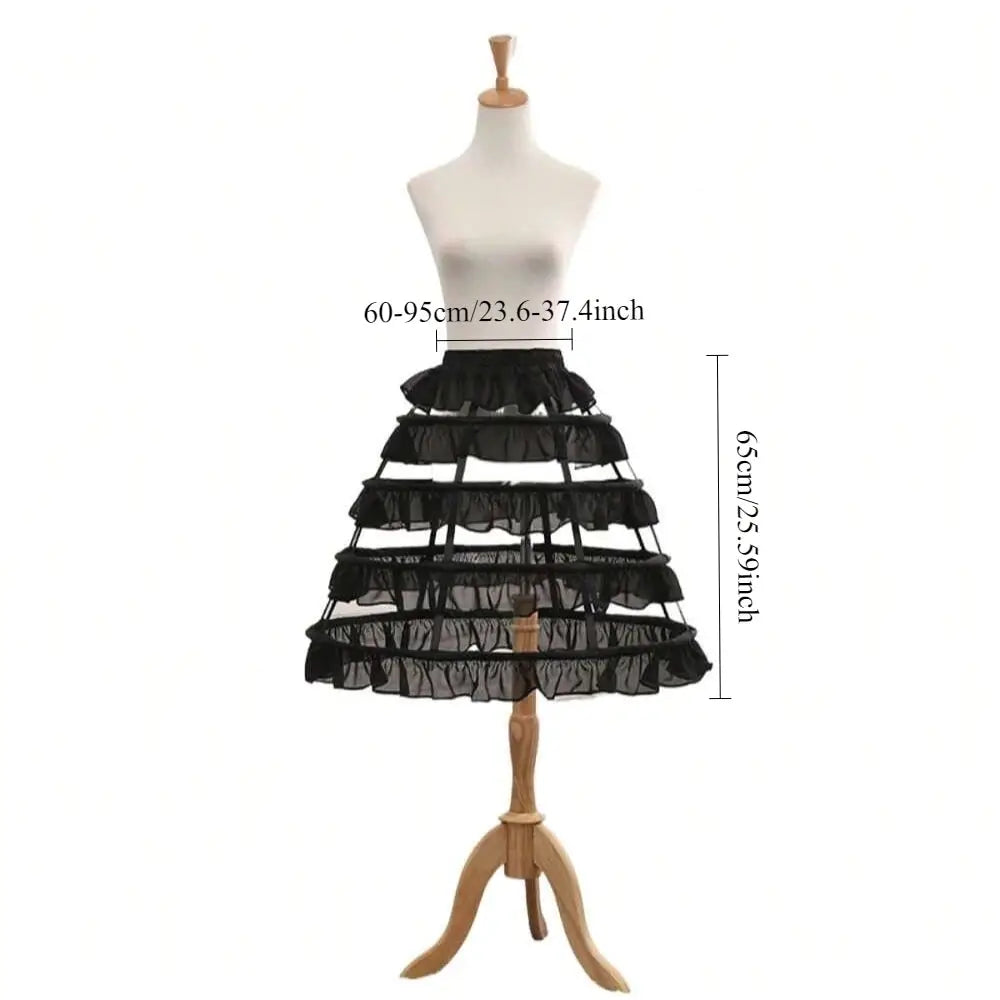AuroraGown Girls 3 Hoops Crinoline Cage Bustle Petticoat Adjustable Pannier For Dramatic Dress Volume