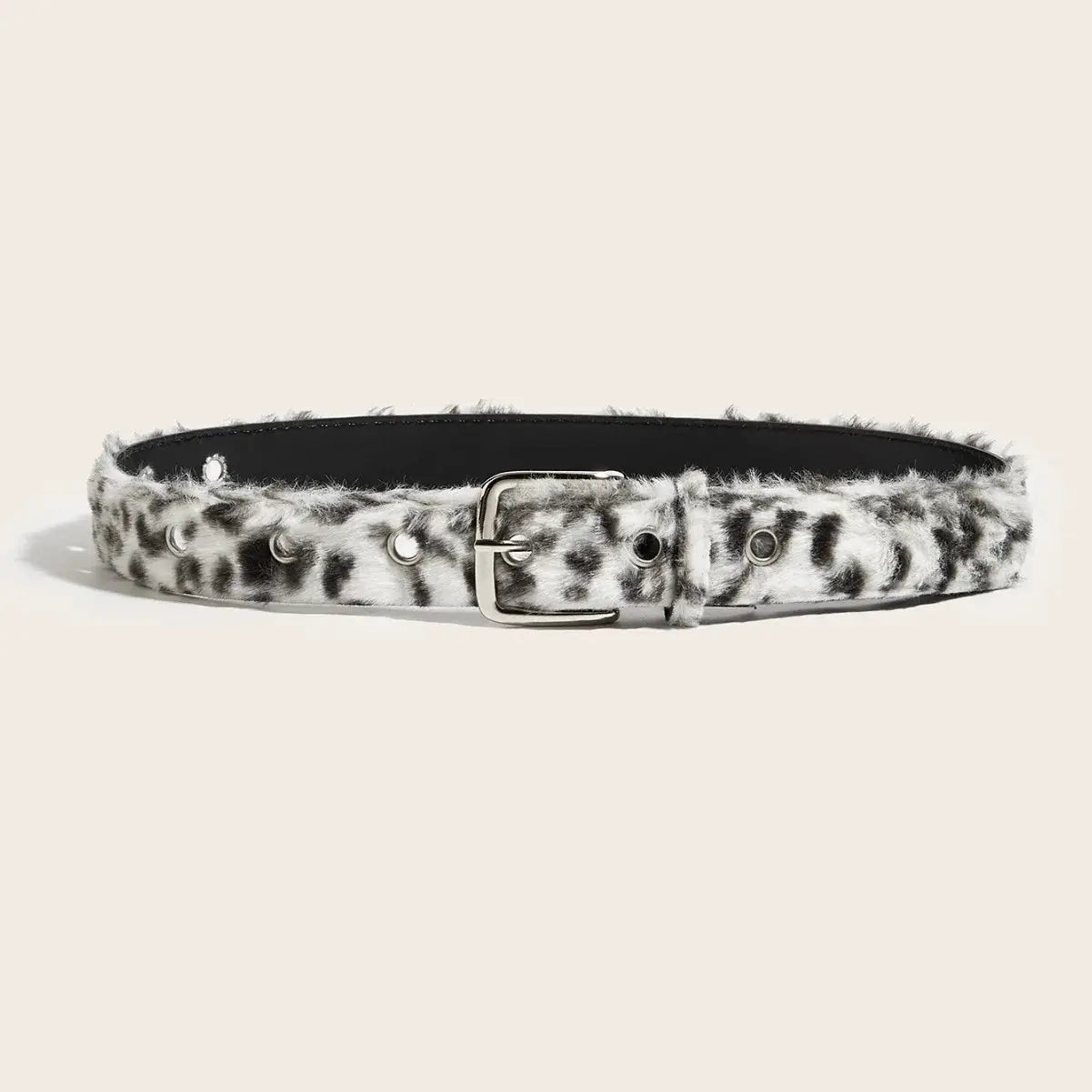 Pink Plush Womens Belt Y2K Fashion Accessory With Soft PU Material And Cartoon Stripe Pattern Buckle