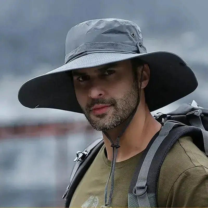 Sun Protection Fishing Hat With Breathable Mesh For Camping Hiking Anti UV Cap Men