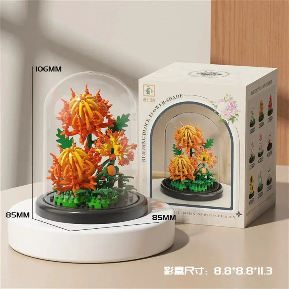 Eternal Flower Bouquet Bonsai Micro Building Blocks Model Home Decoration Puzzle Toy Gift For Kids Birthday Christmas