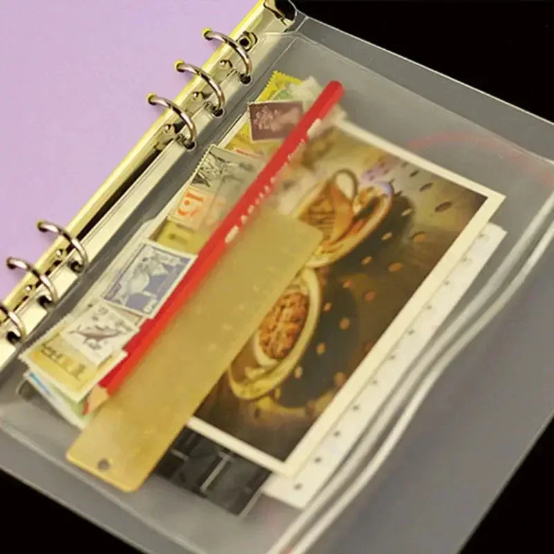 Clear PVC zipper binder pockets, 10-pack for A5/A6/A7 6-ring notebooks, waterproof document folders