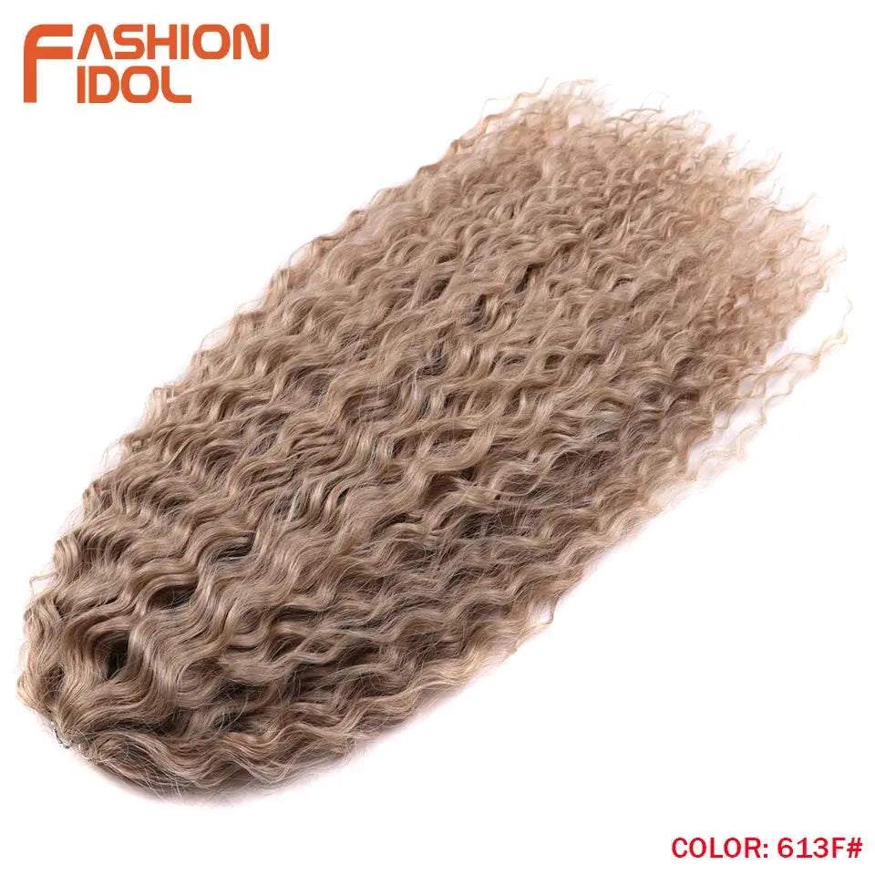 Ariel Curl Water Wave Crochet Hair Extension, 22in, ombre blonde-pink, synthetic braid by Simples Market; Fashion Idol