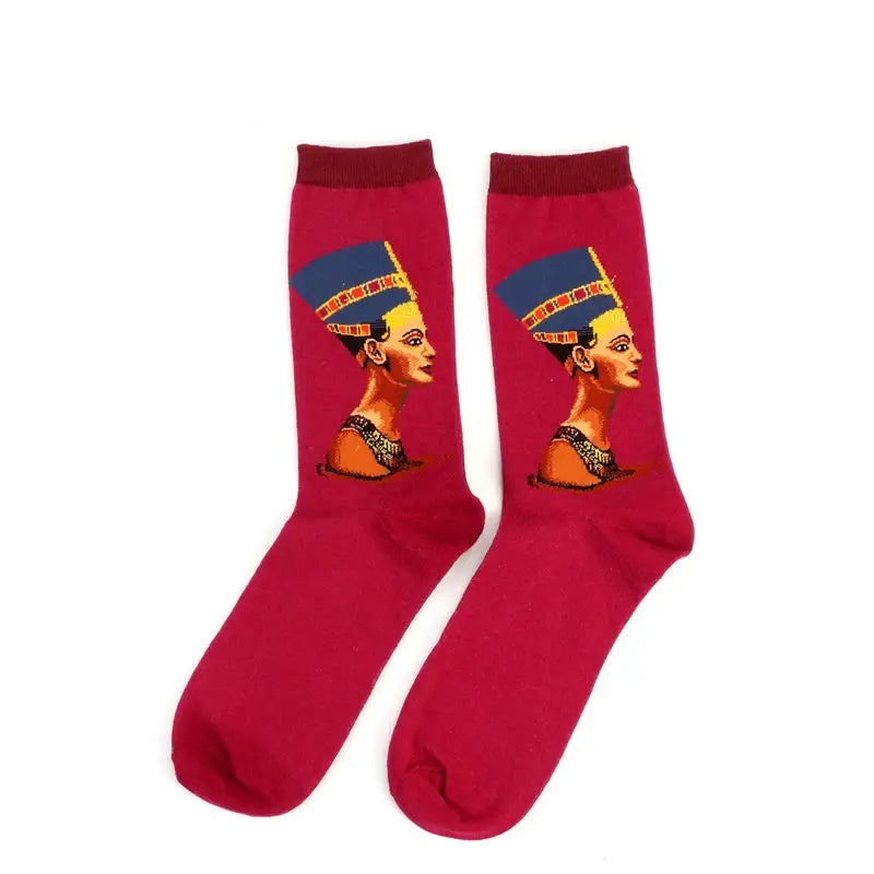 Van Gogh Mural Inspired Retro Men Socks 1 Pair Autumn Winter World Famous Oil Painting Series Funny Socks