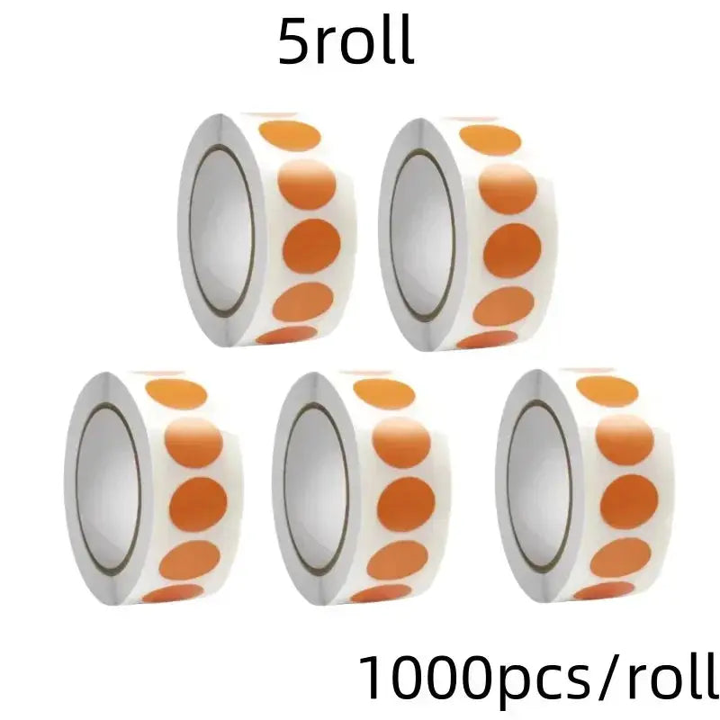 1000 Color Dot Label Stickers Coated Paper Round Sticker Rolls for Color Coding Kawaii Stationery Aesthetic