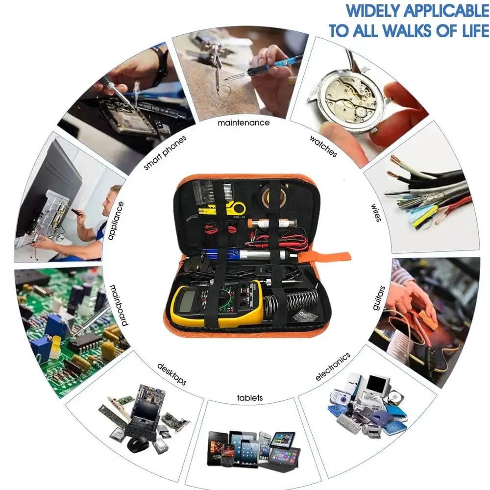 60W Adjustable Temperature Electric Soldering Iron Kit With Replaceable Tips Multi Configuration 10 In 1 16 In 1 20 In 1