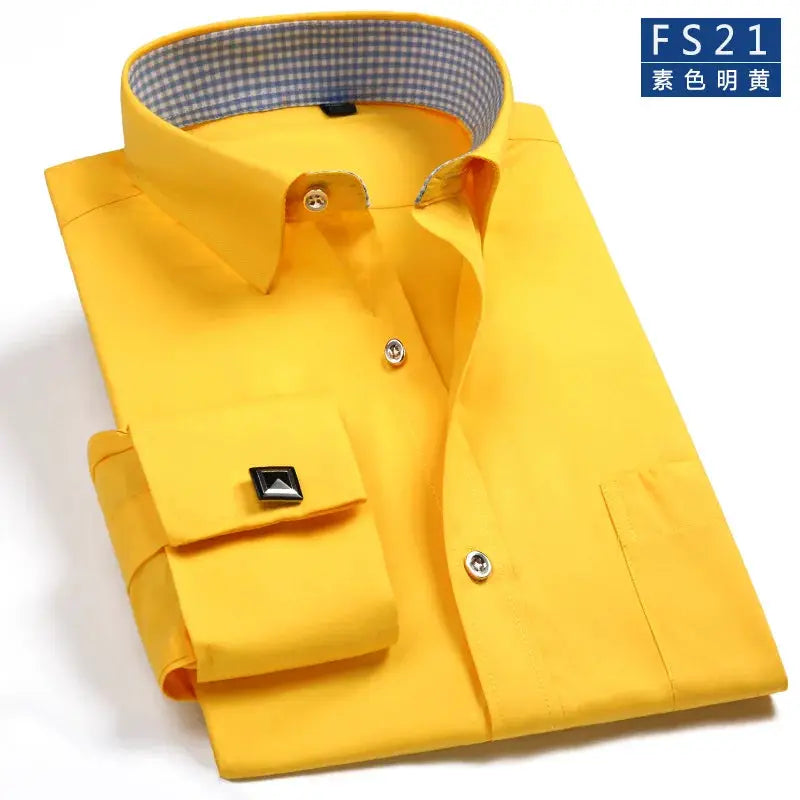 ClassicWear Men's French Cuff Dress Shirt Standard Fit Timeless Formal Style for Office and Weddings