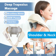 Foreverlily neck and shoulder massager, beige wireless with brushless motor and 26W power