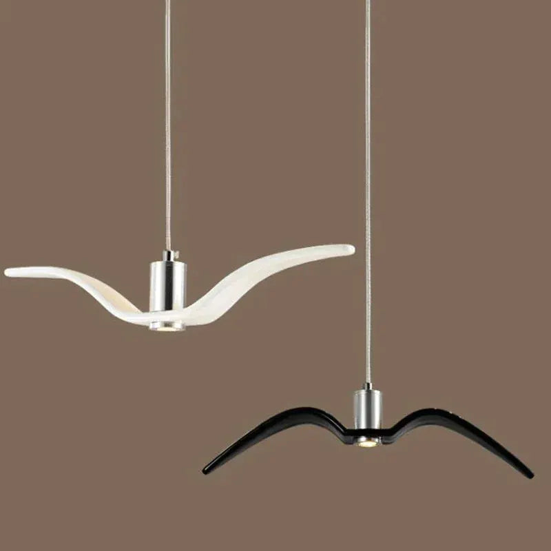 Simples Market seagull design pendant lamp pair, white and black LED ceiling lights for bar/kitchen