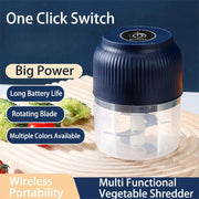 250ml Mini Wireless USB Rechargeable Electric Vegetable Chopper Garlic Crusher for Kitchen Gadgets