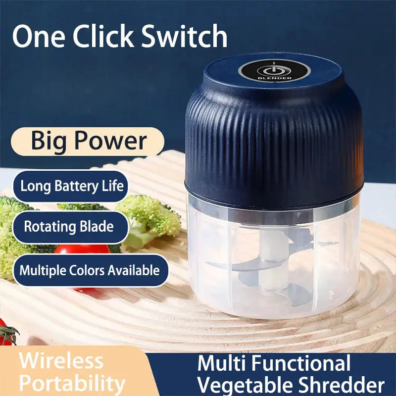 250ml Mini Wireless USB Rechargeable Electric Vegetable Chopper Garlic Crusher for Kitchen Gadgets