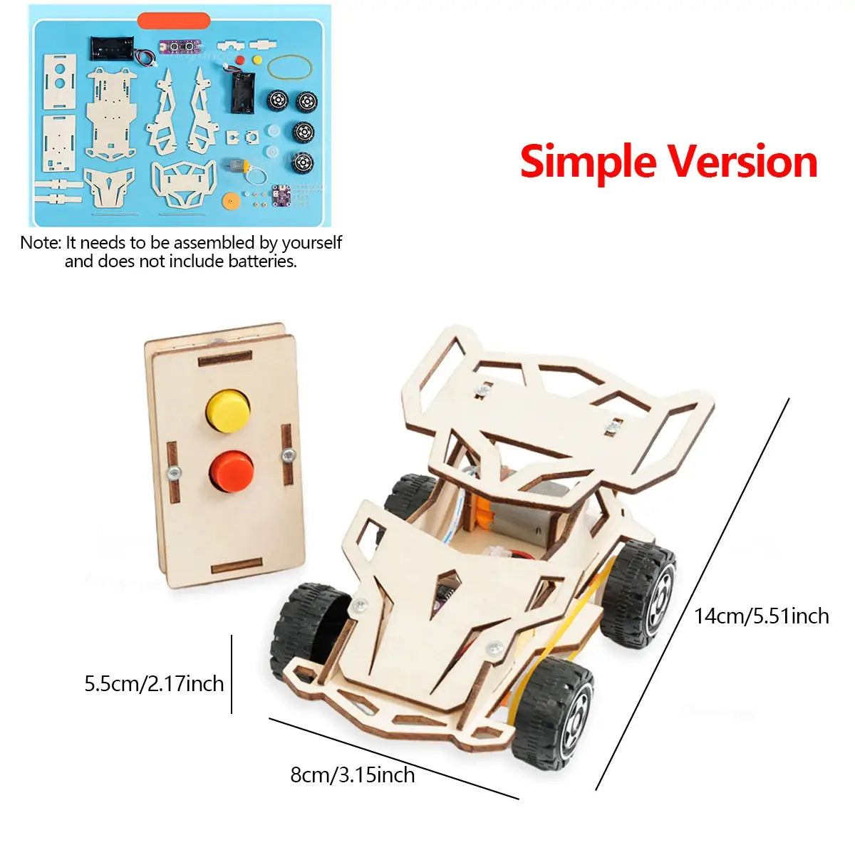 DIY Wooden Remote Control Car Kits Four Wheel Drive STEM Educational Toy For Teens And Kids Gifts