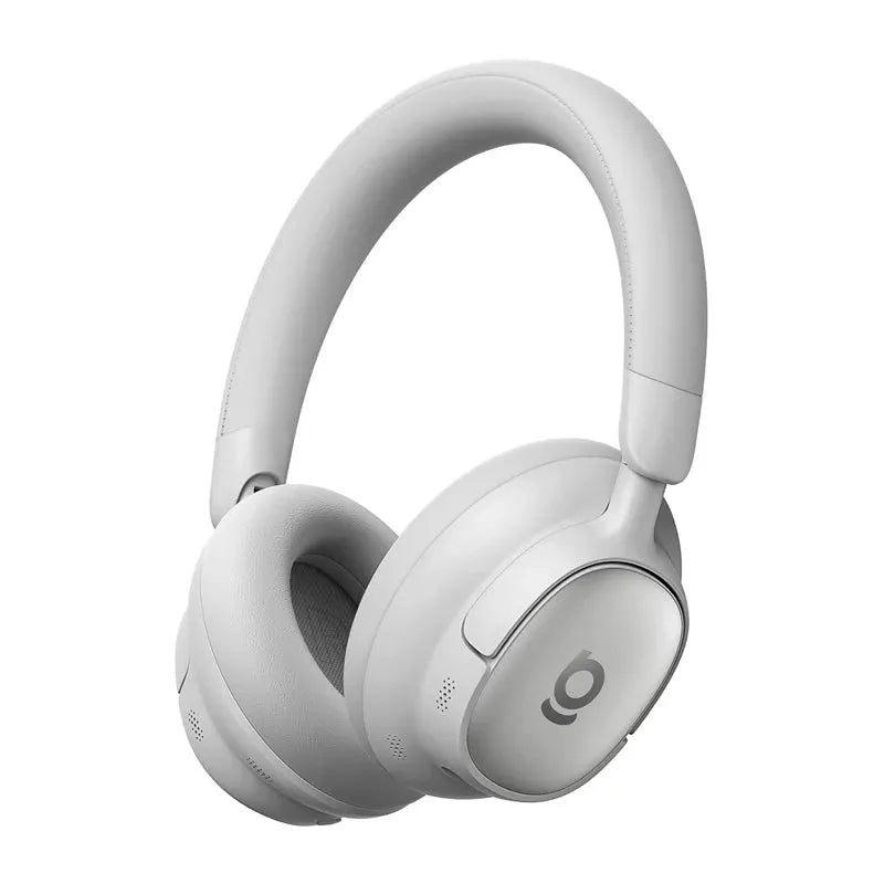 Baseus Bowie MH1 over-ear Bluetooth headphones in white with visible logo on earcup