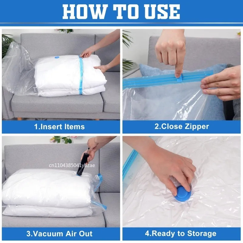 Thickened Vacuum Bags for Quilts and Clothes Storage Transparent