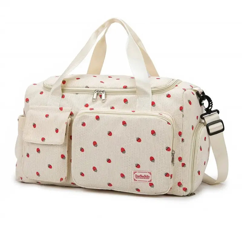 Corduroy Travel Tote Duffle Bag with Shoe Compartment - Simples Market