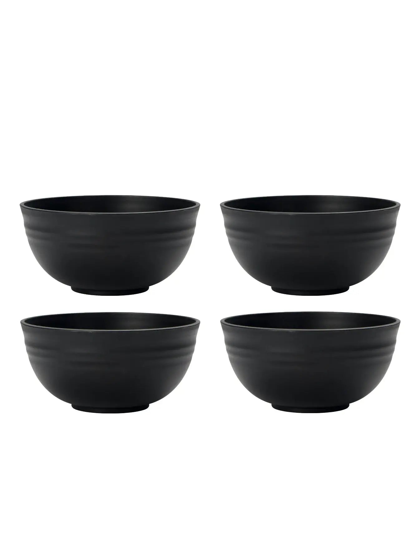 Black Grain Bowls Set 4 6 8 Pcs Reusable Plastic Dinner Bowls For Food Desserts Grains Outdoor Camping