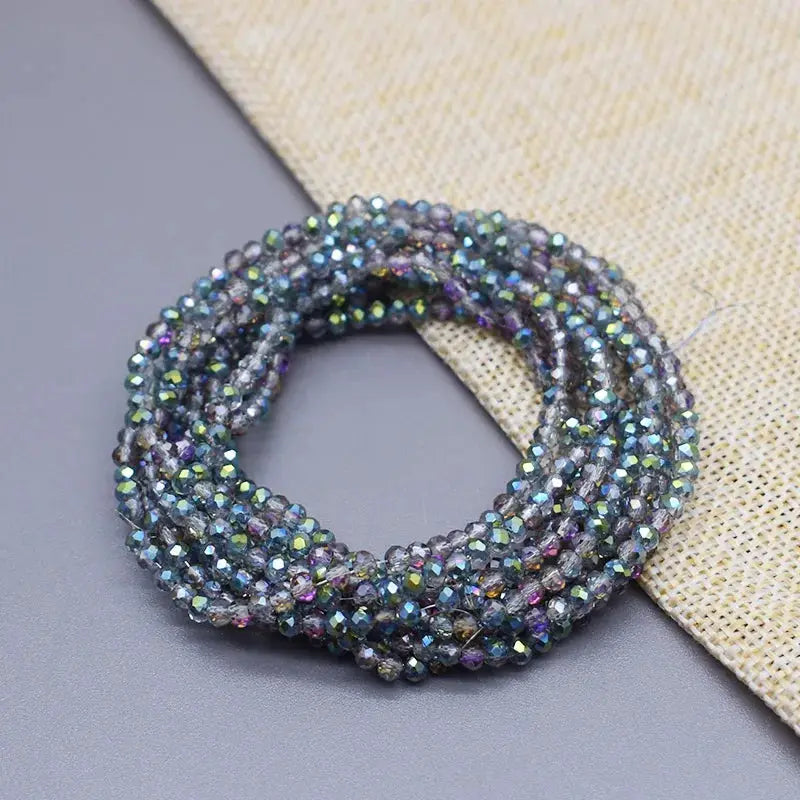 Yanqi Rondelle Crystal Beads 2mm 3mm 4mm Faceted Round Glass Beads for Jewelry Making DIY Spacer Beads