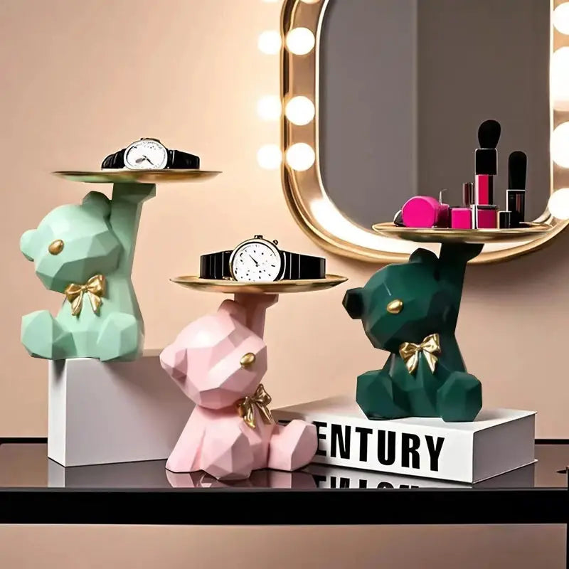 Kawaii Geometric Butterfly Bear Tray Desktop Organizer For Living Room Home Decor And Small Item Storage