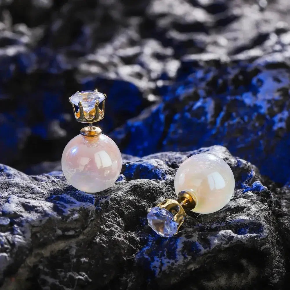 2022 New Trend Simulation Pearl Long Earrings With Flower Rhinestone Pendant For Women Wedding Korean Jewelry