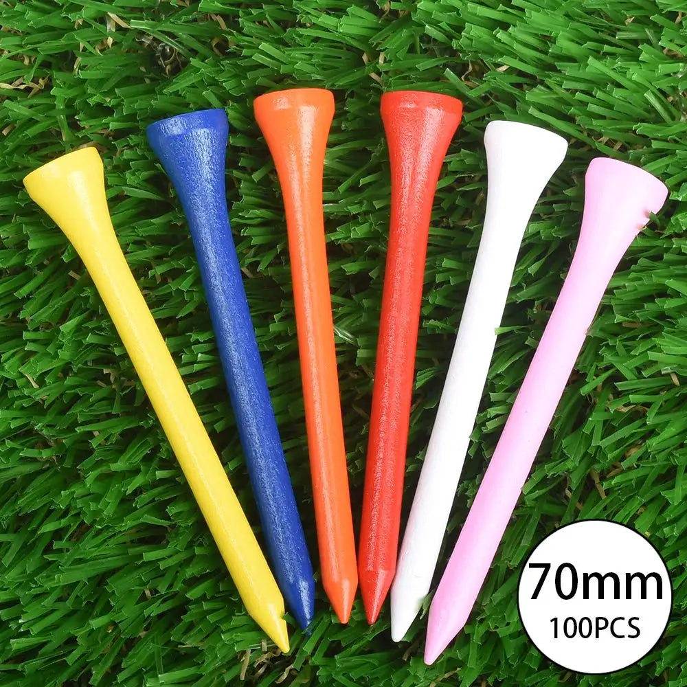 100 Pcs Mixed Color Golf Wood Tees Bulk Pack Durable Wooden Tees With Multiple Lengths
