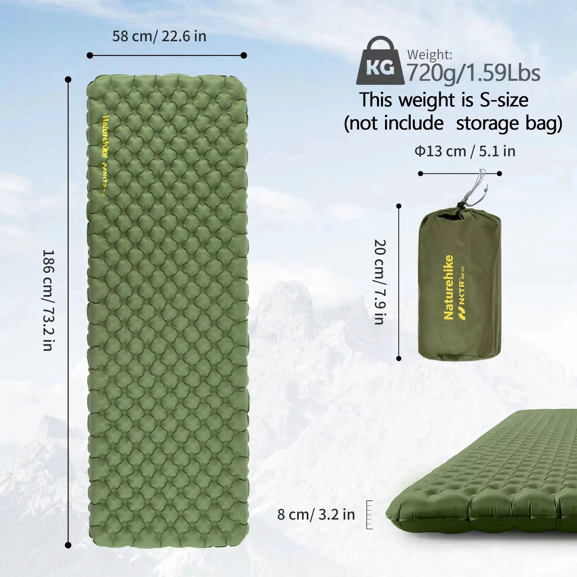 Naturehike 2024 Camping Mattress Ultralight Folding Air Sleeping Pad With 4.6 R Value For Outdoor Hiking